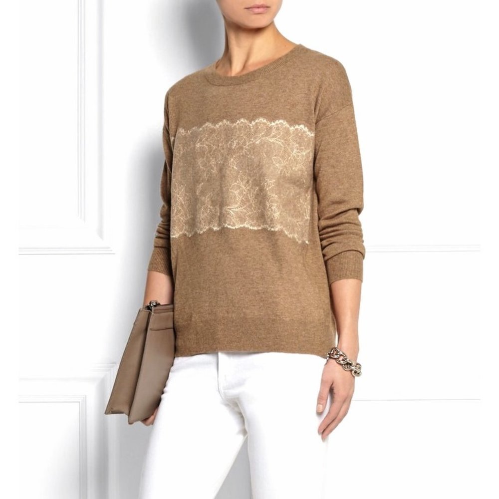 J. Crew Needle-Punch Lace Sweater